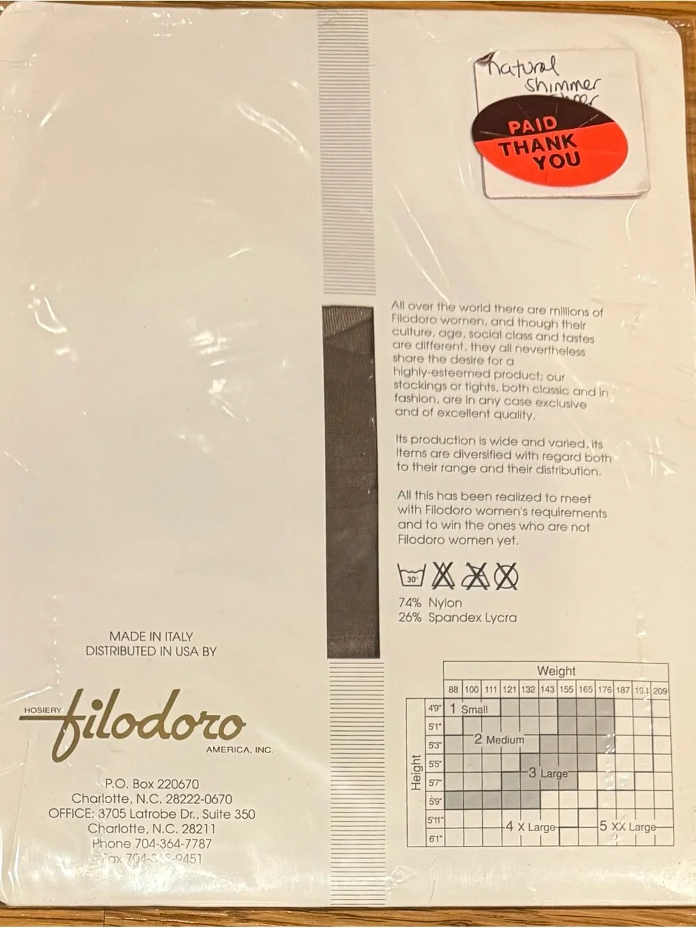Vintage Lot (3) Filodoro Jade Hosiery NIP Control Shimmer Small & Sz 1 Italy